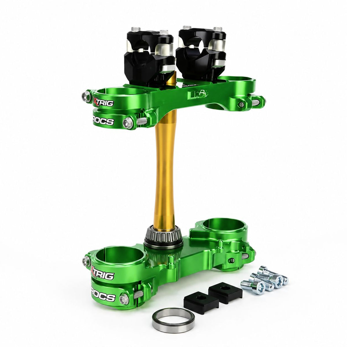 XTRIG ROCS TECH CLAMP SET GREEN KAWASAKI 23MM
