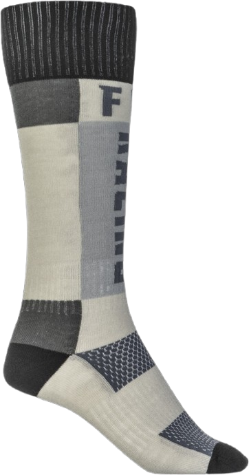 FLY RACING THICK MX SOCKS - GREY/BLACK (SIZE SM/MD)