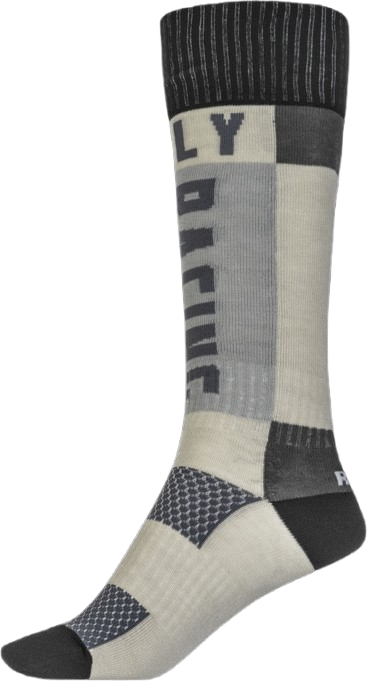FLY RACING THICK MX SOCKS - GREY/BLACK (SIZE SM/MD)