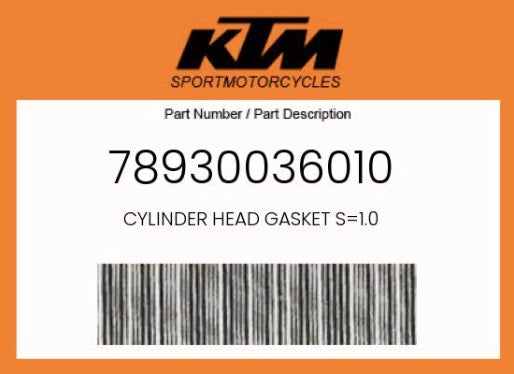 KTM OEM CYLINDER HEAD GASKET (1.0MM)