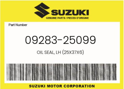 SUZUKI OEM CRANKSHAFT OIL SEAL - LEFT SIDE (25X37X6)