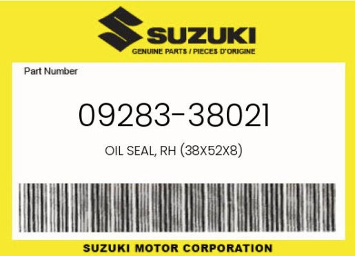 SUZUKI OEM CRANKSHAFT OIL SEAL - RIGHT SIDE (38X52X8)