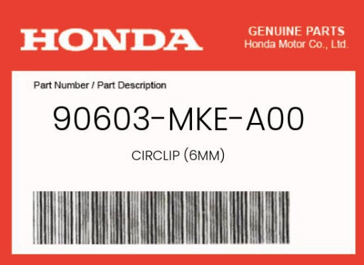 HONDA OEM CIRCLIP (6MM) - OIL PUMP GEAR