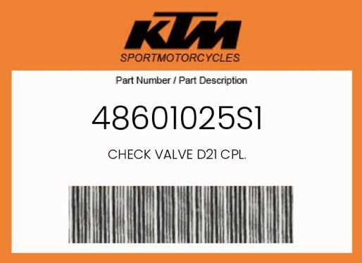 KTM OEM CAM CHAIN TENSIONER CHECK VALVE