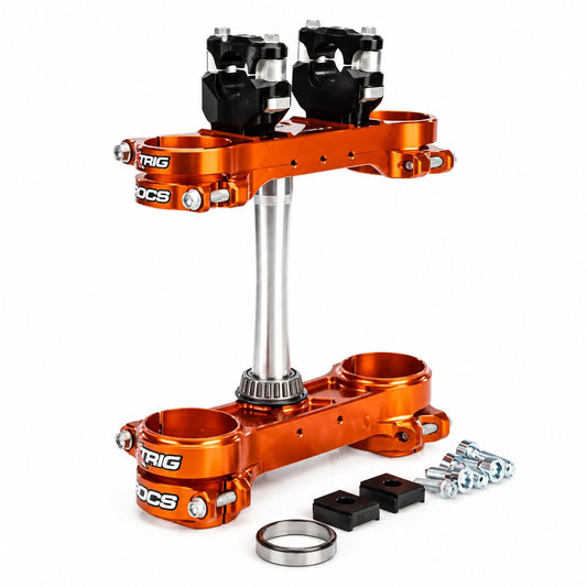 XTRIG ROCSTECH CLAMP SET ORANGE KTM 22MM